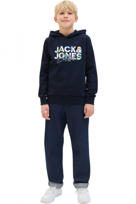 Hanorac JACK &JONES Geplas Sweat Hood JNR - 12279602-Sky Captain [5]