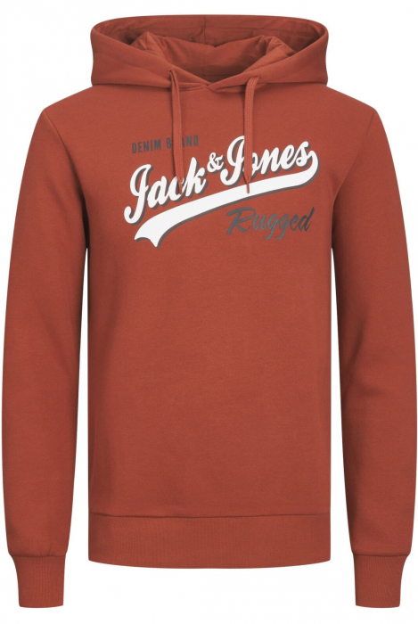 Hanorac JACK JONES Logo 2 Colors - 12233597-Cinnabar