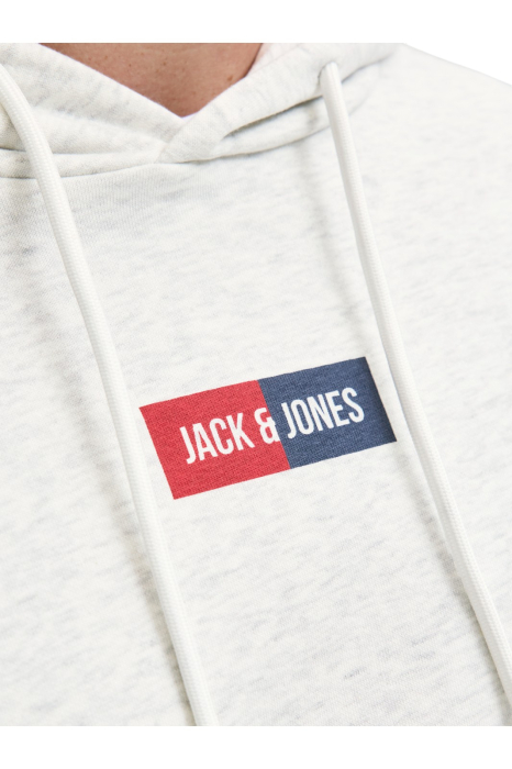 Hanorac JACK &JONES Pan Sweat Hood - 12278618-White Melange [4]