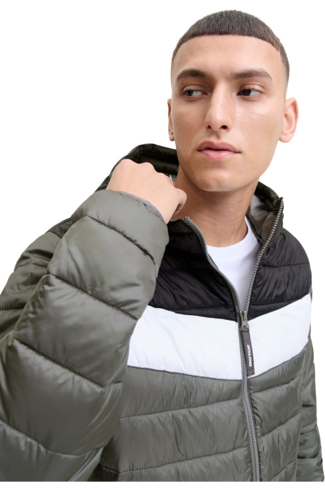Jacheta JACK &JONES West Light Puffer Hood - 12283196-Castlerock [5]