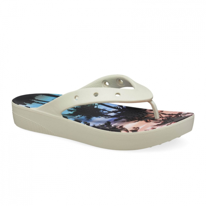 Slapi Crocs Classic Platform Retro Resort Flip - 208770-2Y3
