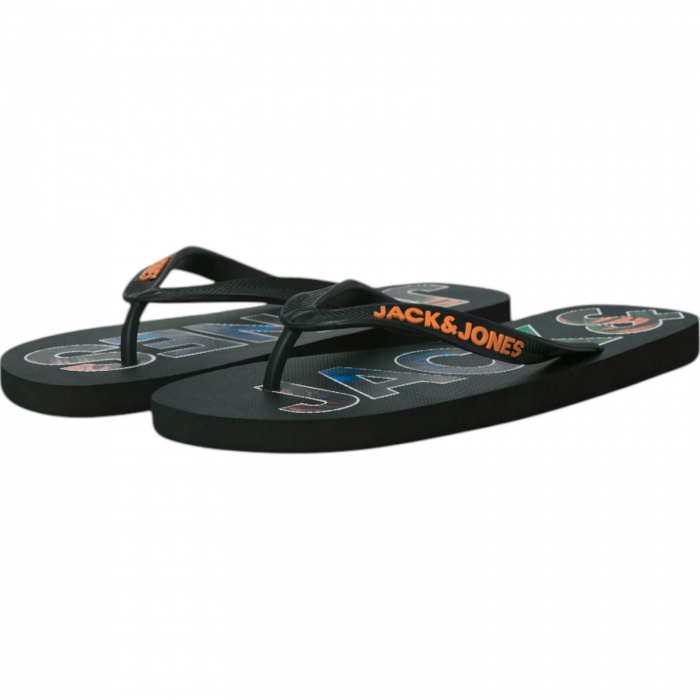 Slapi JACK &JONES Logo Palm Print - 12230642-Anthracite [4]