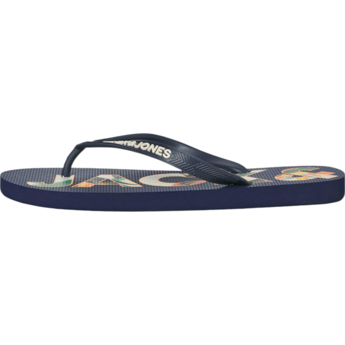 Slapi JACK &JONES Logo Palm Print - 12230642-Medieval Blue [2]