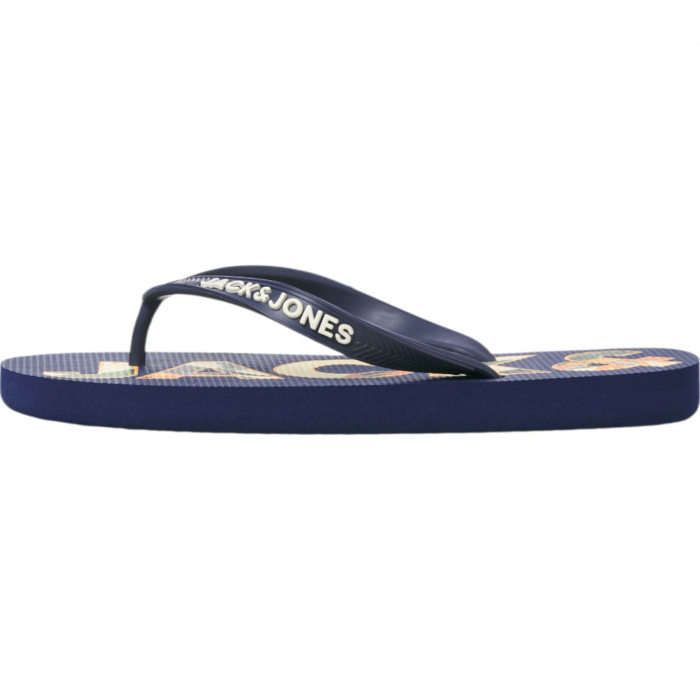 Slapi JACK &JONES Logo Palm Print JNR - 12236507-Medieval Blue [2]