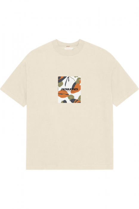 Tricou JACK JONES Avira AOP Crew - 12281811-Antique White