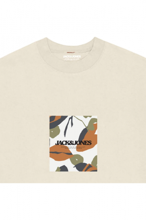 Tricou JACK &JONES Avira AOP Crew - 12281811-Antique White [2]