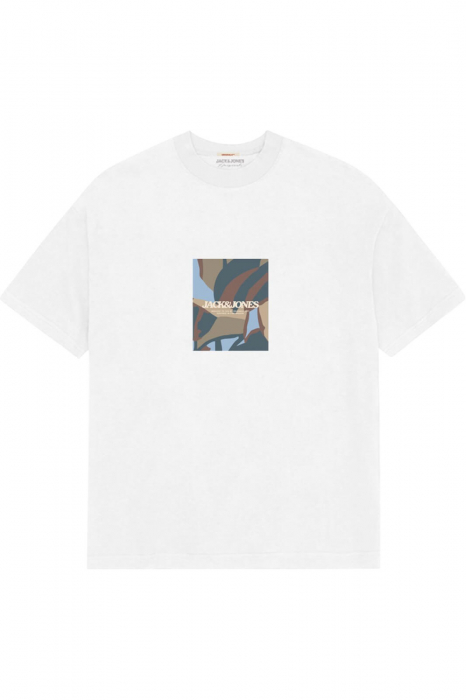 Tricou JACK JONES Avira AOP Crew - 12281811-Bright White