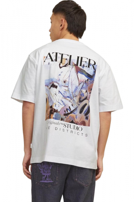 Tricou JACK &JONES Brooklyn Graphic Back - 12262503-Bright White [2]