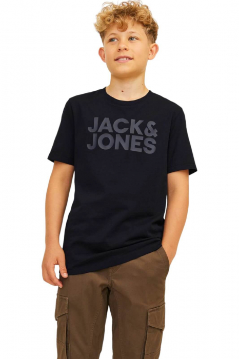 Tricou JACK &JONES Corp Logo JNR - 12152730-Black [4]