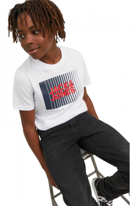 Tricou JACK &JONES Corp Logo Play JNR - 12237411-White [5]