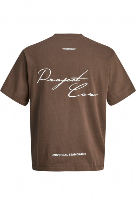 Tricou JACK &JONES Cover Script Back PLS - 12288178-Seal Brown [2]