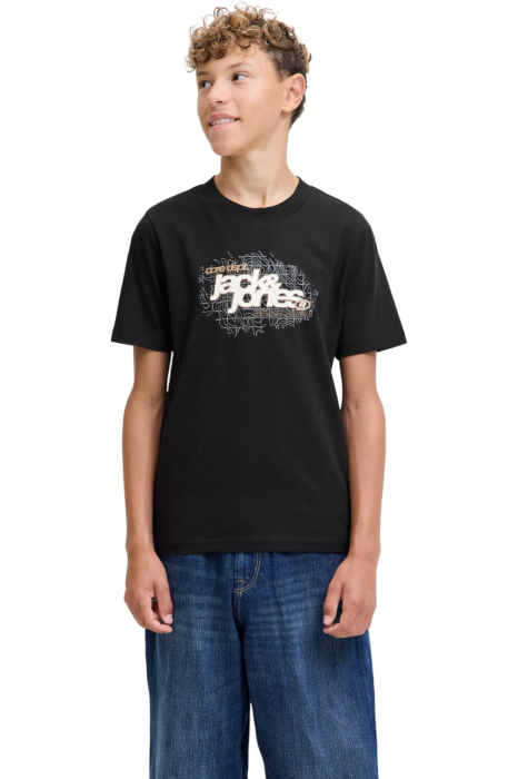 Tricou JACK &JONES Grid Branding JNR - 12288652-Black [1]