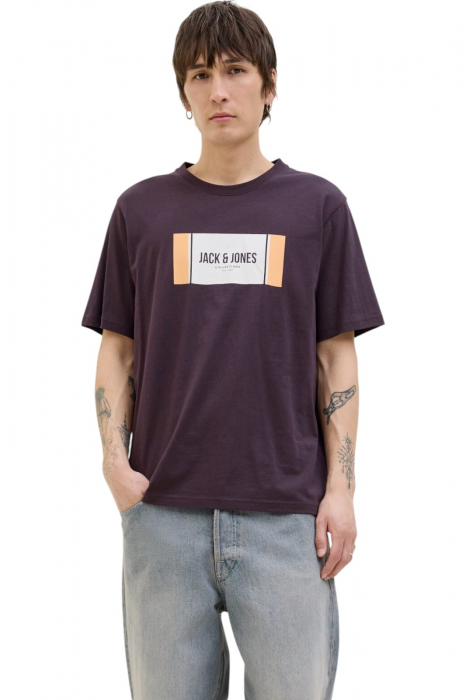 Tricou JACK &JONES Hayato BTS LN - 12278508-Plum Perfect [1]