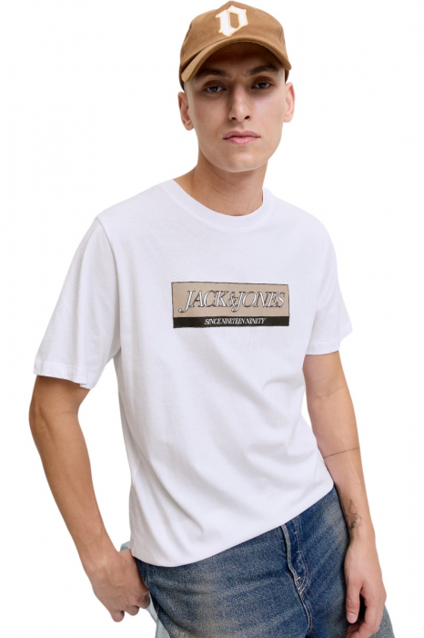 Tricou JACK &JONES Inwood Block Branding - 12283628-Bright White [3]