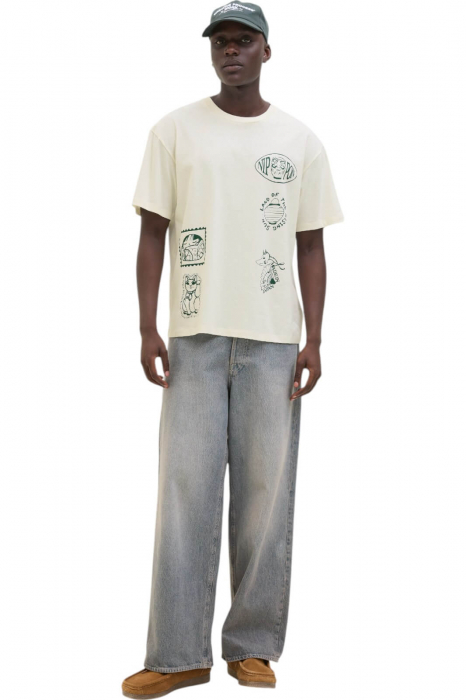 Tricou JACK &JONES Japan Crew SS25 - 12291125-Egret [4]