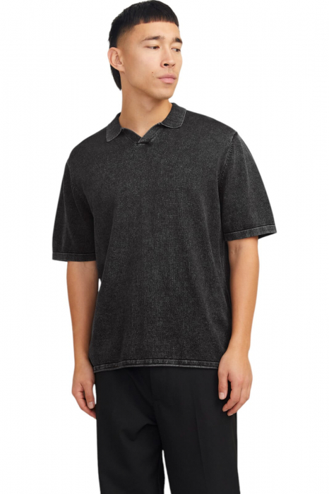 Tricou JACK JONES Leo Knit Polo - 12268275-Caviar