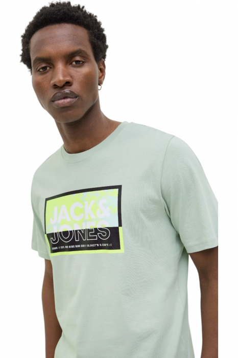 Tricou JACK &JONES Logan Summer Print - 12283825-Aqua Gray [3]