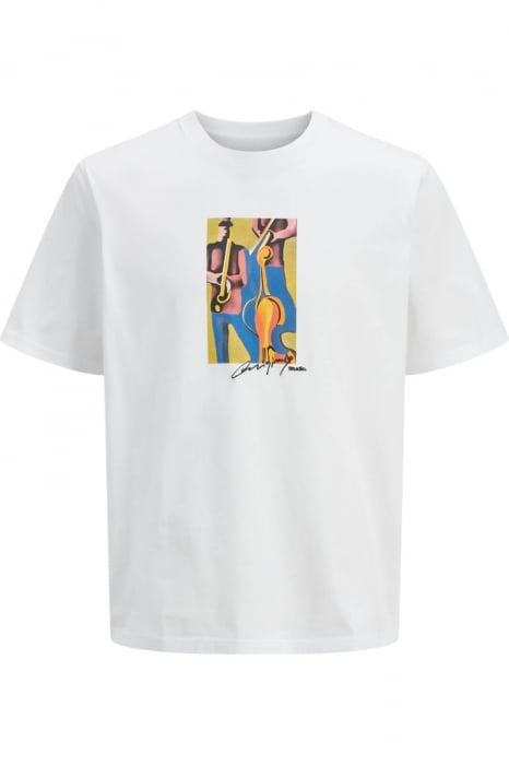 Tricou JACK JONES Manchester Cubism - 12273378-Bright White