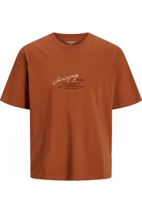 Tricou JACK JONES Manchester Script - 12273373-Arabian Spice