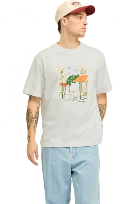 Tricou JACK JONES Manchester Sketch - 12273549-Antique White