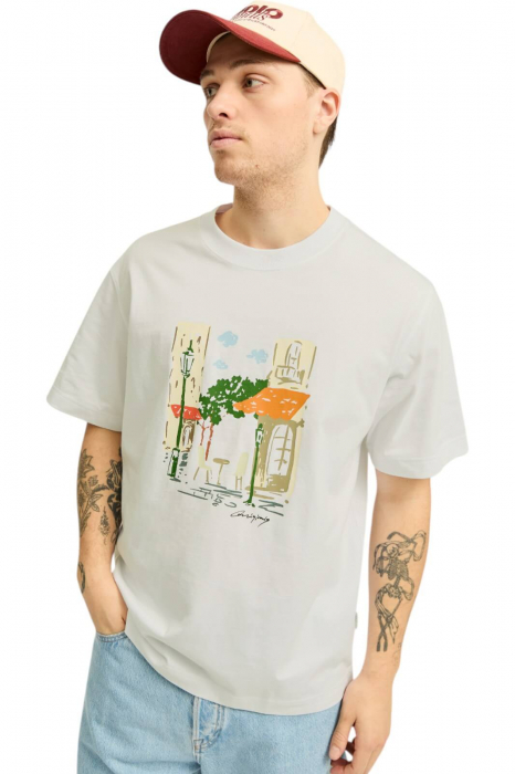 Tricou JACK &JONES Manchester Sketch - 12273549-Antique White [3]