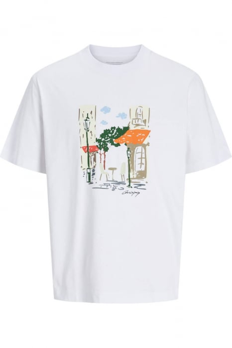 Tricou JACK JONES Manchester Sketch - 12273549-Bright White