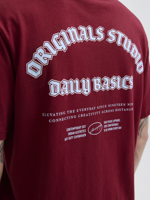 Tricou JACK &JONES Meadows Typo - 12283848-Tibetan Red [4]