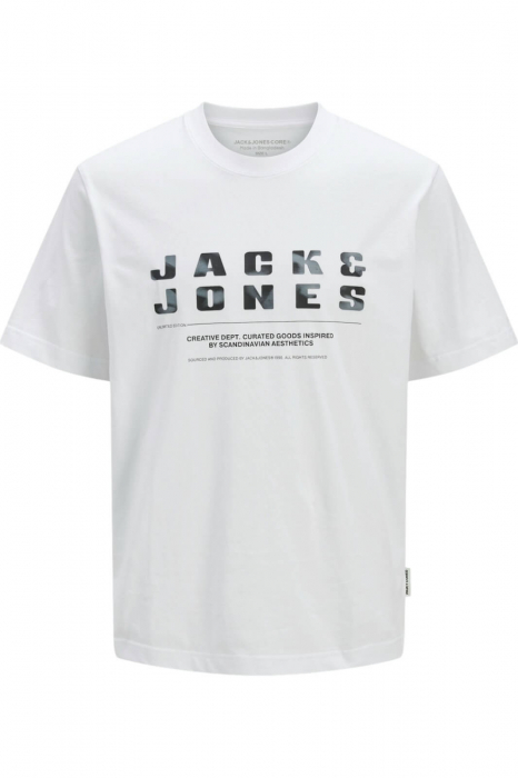 Tricou JACK JONES Recharge Front Branding JNR - 12274730-Bright White