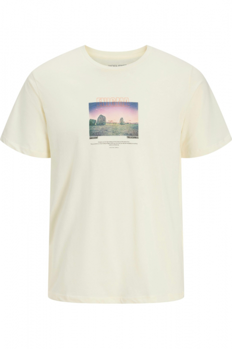 Tricou JACK JONES Ryu Crew Neck - 12278540-Antique White