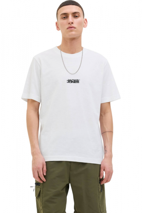 Tricou JACK JONES Sago Logo Slub - 12276524-Bright White