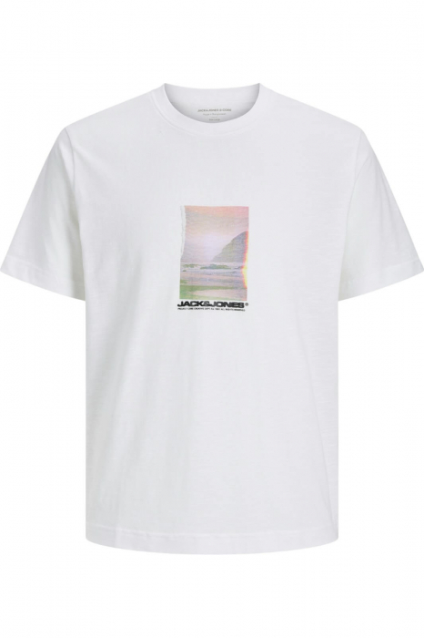 Tricou JACK JONES Sago Photo Slub - 12276525-Bright White