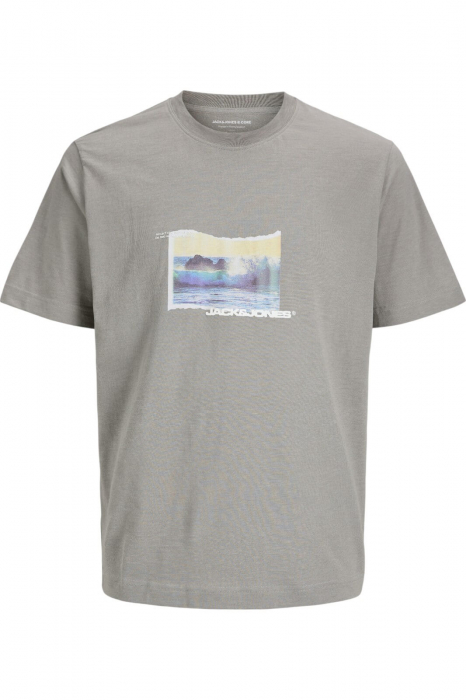 Tricou JACK JONES Sago Photo Slub - 12276525-Gray Flannel