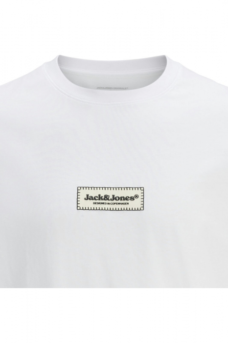 Tricou JACK &JONES Split Fakestitch Branding - 12273182-Bright White [2]