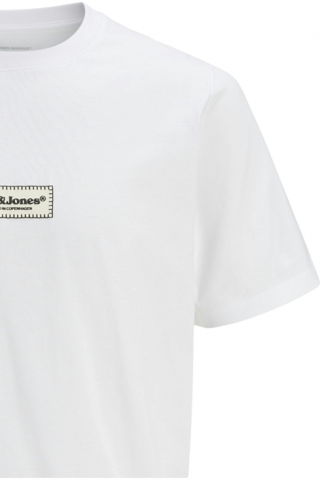 Tricou JACK &JONES Split Fakestitch Branding - 12273182-Bright White [4]