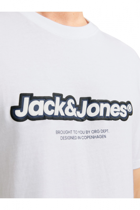 Tricou JACK &JONES Vesterbro Newton Brand - 12265740-Bright White [4]
