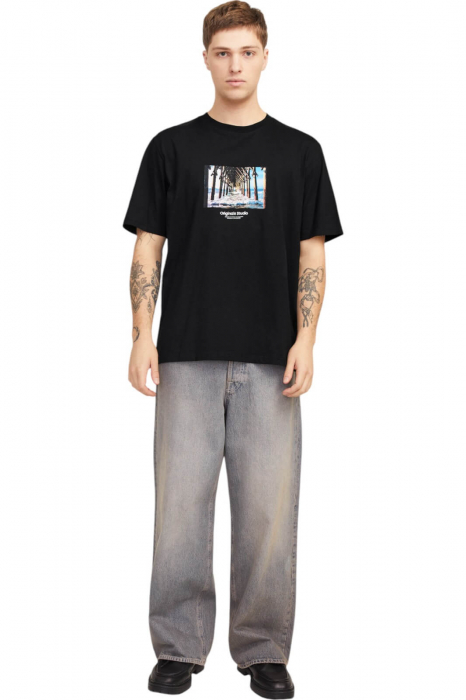 Tricou JACK &JONES Vesterbro Picture SS25 - 12250421-Black [4]