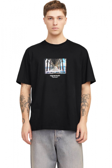 Tricou JACK JONES Vesterbro Picture SS25 - 12250421-Black