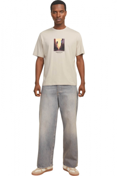Tricou JACK &JONES Vesterbro Picture SS25 - 12250421-Moonbeam [4]