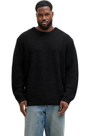 ÎMBRĂCĂMINTE - Bluza JACK &JONES Bleeker Knit Crew BF PLS - 12287078-Black