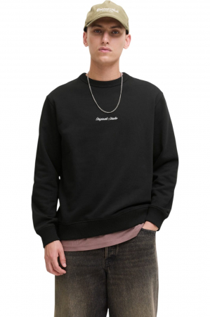 BLUZE - Bluza JACK &JONES Norrebro Emb Sweat Crew - 12282893-Black