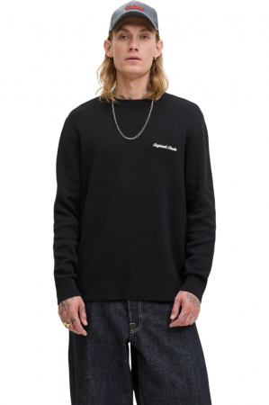 BLUZE - Bluza JACK &JONES Norrebro Light Knit Crew Sn - 12284844-Black