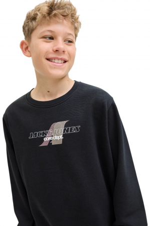 Bluza JACK &JONES Tier Print Crew SN JNR - 12284002-Black [2]