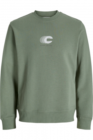 BĂRBAŢI - Bluza JACK &JONES Vibrant Crew Back Print - 12277749-Sea Spray
