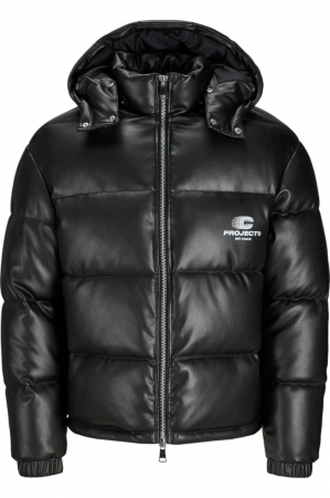 Geci de iarna - Geaca JACK &JONES Terrain PU Puffer Hood - 12269722-Black
