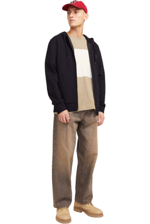 Hanorac JACK &JONES Corp Logo Small Print Zip Hood - 12265177-Black [5]