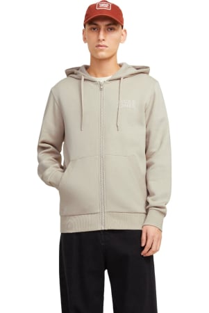 NOUTĂŢI - Hanorac JACK &JONES Corp Logo Small Print Zip Hood - 12265177-Moonbeam