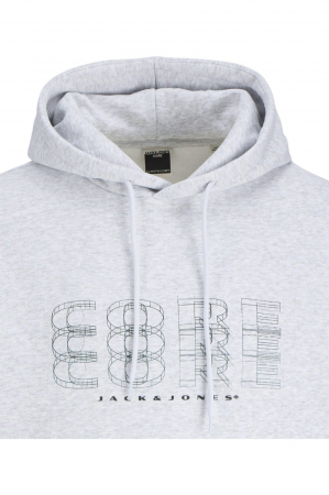 Hanorac JACK &JONES Fusion Branding Hood - 12284536-White Melange [1]