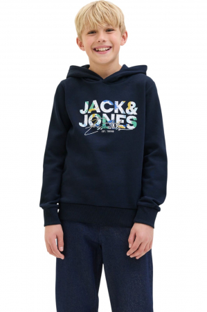 NOUTĂŢI - Hanorac JACK &JONES Geplas Sweat Hood JNR - 12279602-Sky Captain