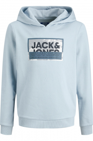 ÎMBRĂCĂMINTE - Hanorac JACK &JONES Logan Print Hood JNR - 12254120-Subdued Blue