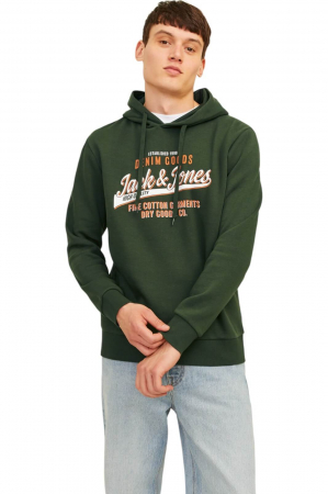 HANORACE - Hanorac JACK &JONES Logo 2 Colours - 12255617-Kombu Green